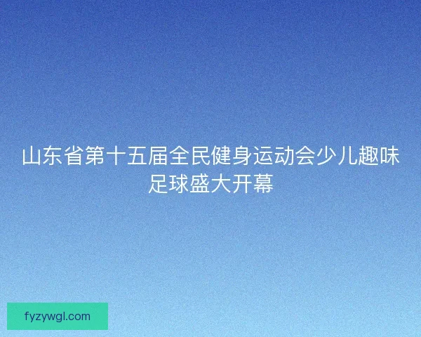 山东省第十五届全民健身运动会少儿趣味足球盛大开幕